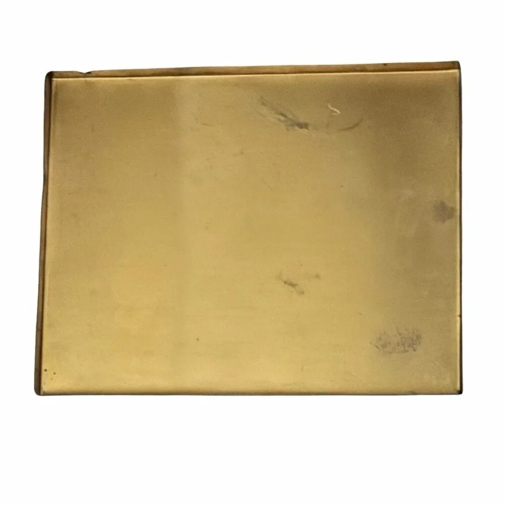 1934 Chicago Worlds Fair Etched Brass Souvenir Plate Century Of Progress 5”x4”